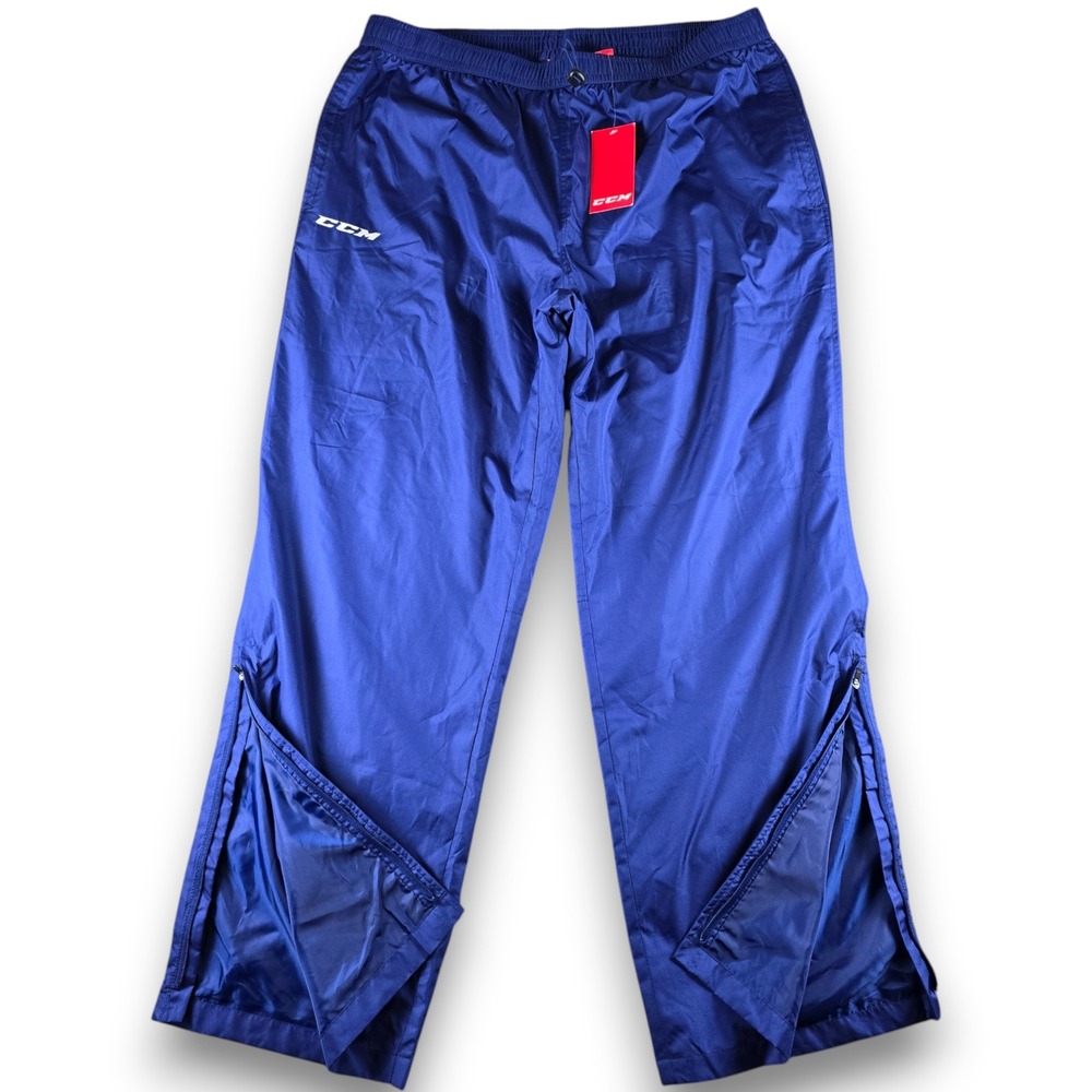 CCM Mens Hockey Warm Up Pants XL Royal Blue Polyester Mesh Lined PN7171 NWT